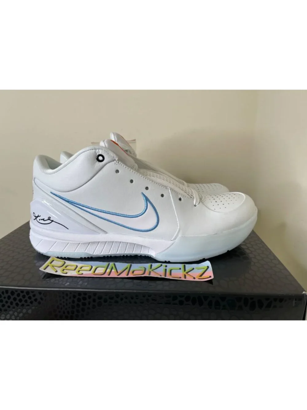 Nike Kobe IV 4 Protro Draft Pack #12 White Blue Mens 9us